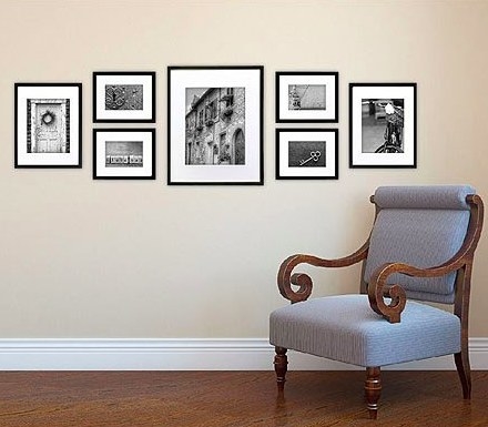 The frames on a wall
