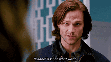 Sam from &quot;Supernatural&quot; saying &quot;Insane is kinda what we do.&quot;