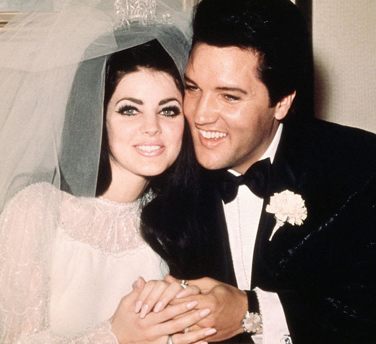 Presley on her wedding day with Elvis Presley in the late '60s