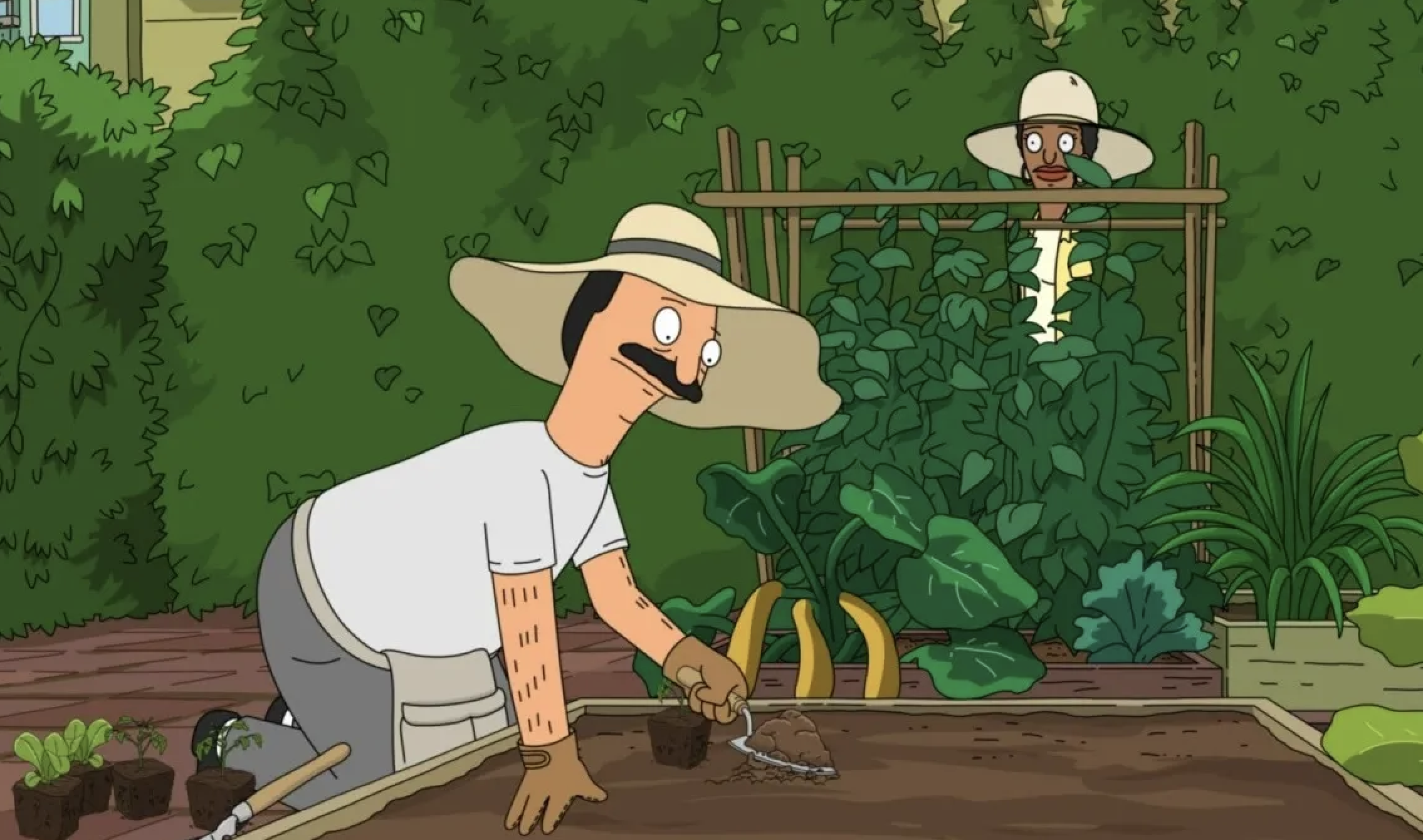 A person gardening