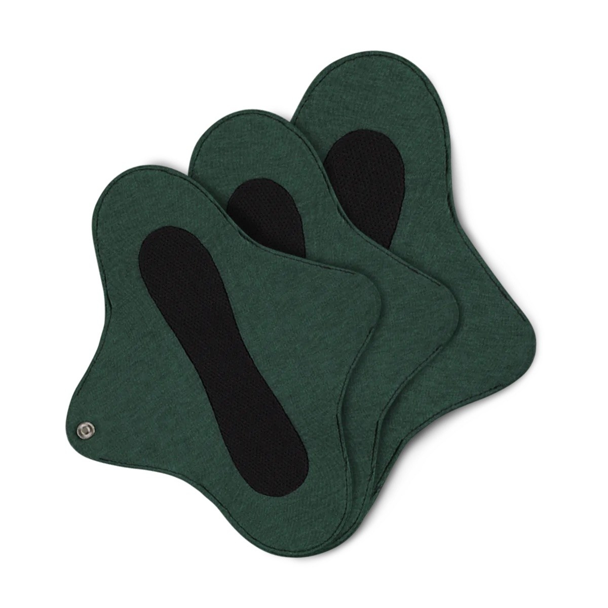 Three dame reusable pads in green