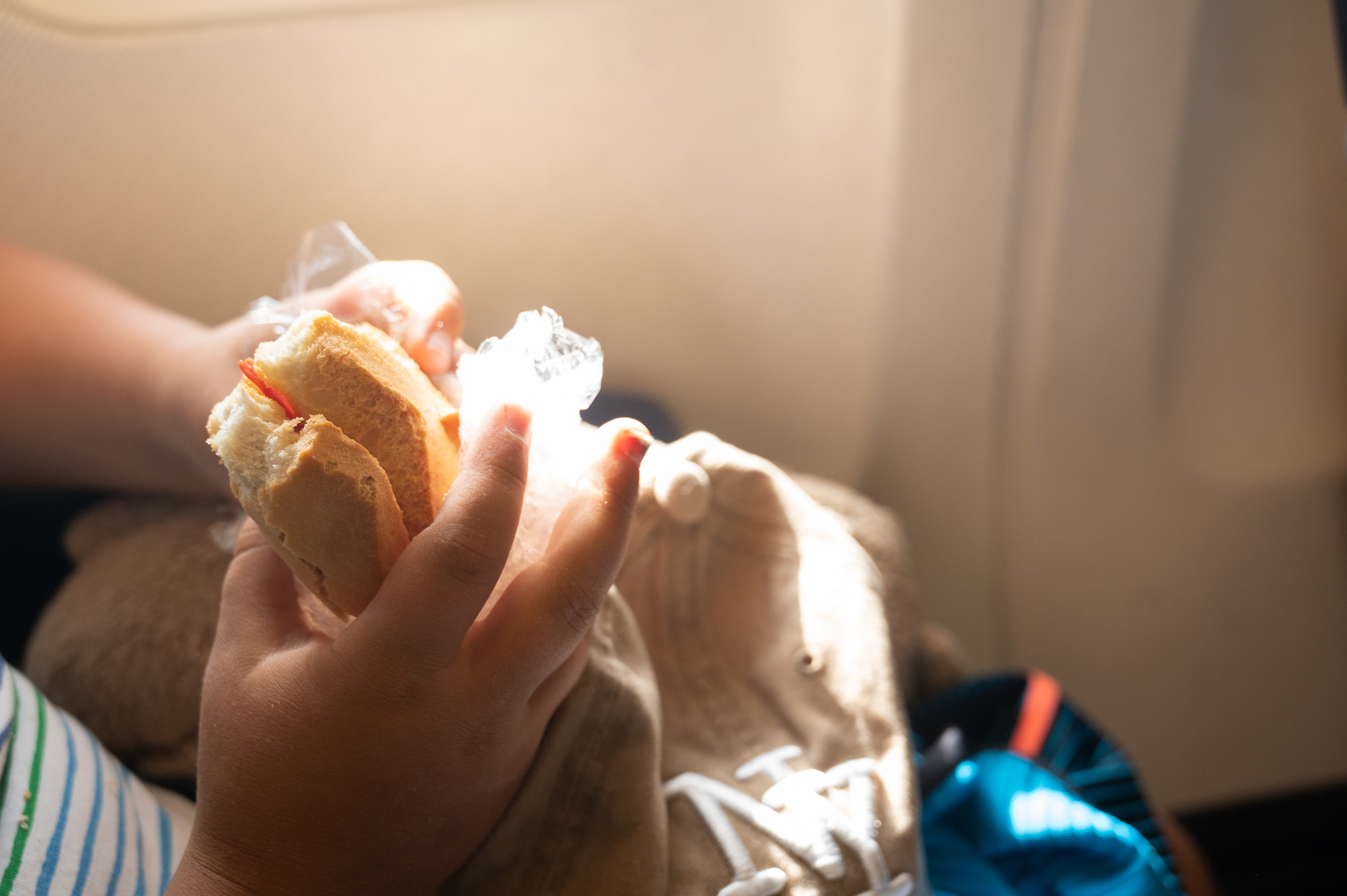 Child eating a sandwich
