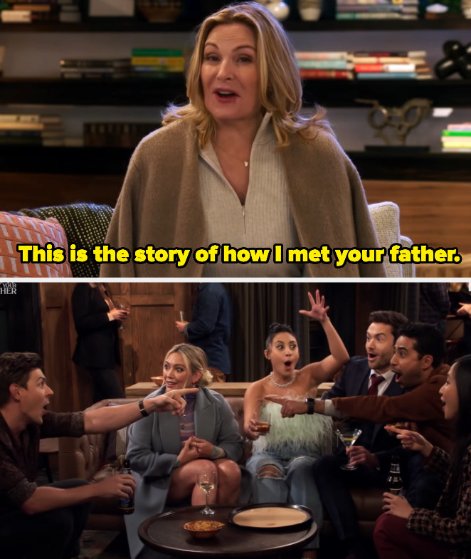 Kim Cattrall saying, &quot;This is the story of how I met your father.&quot;