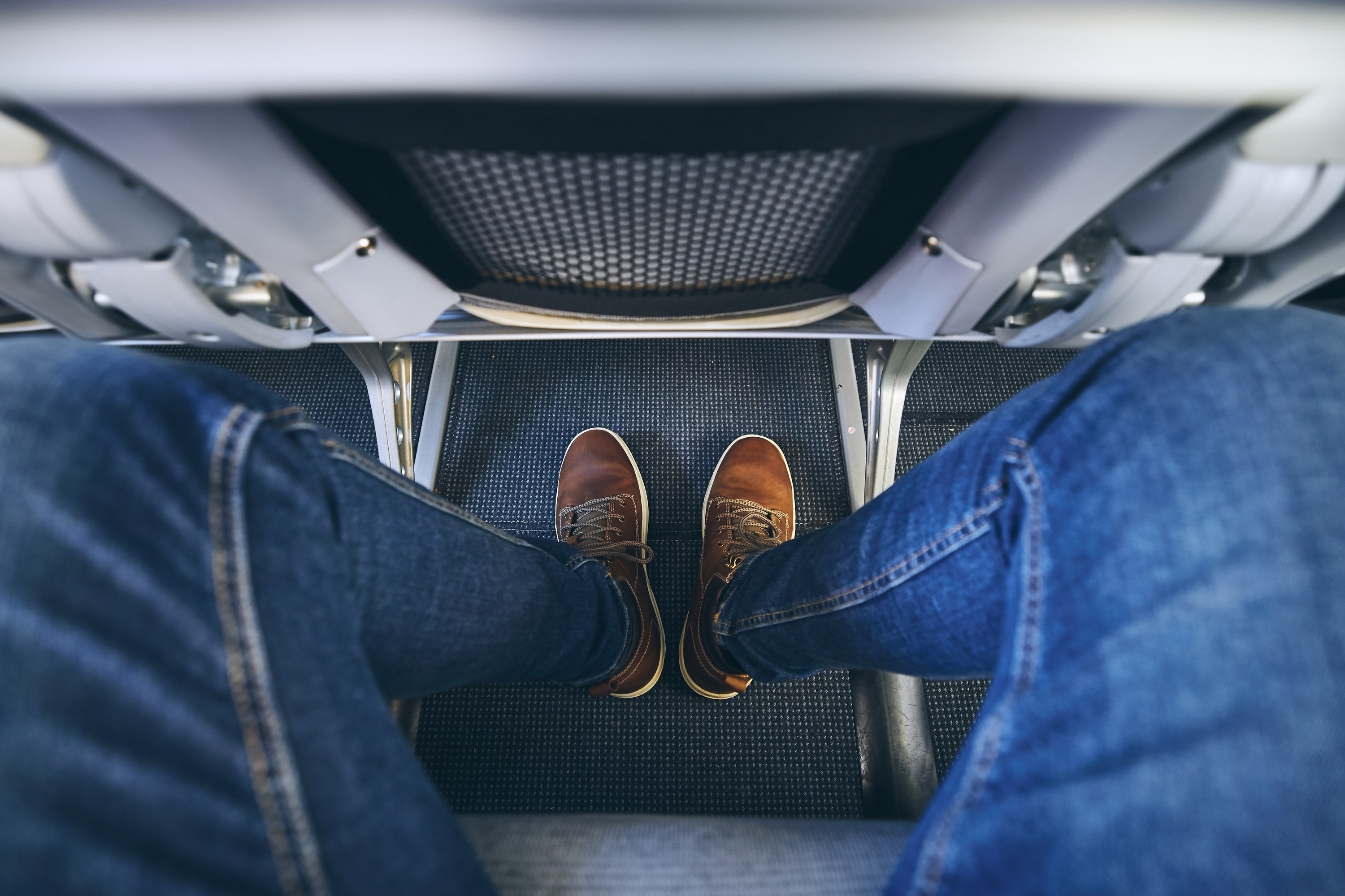 Legroom in an airplane