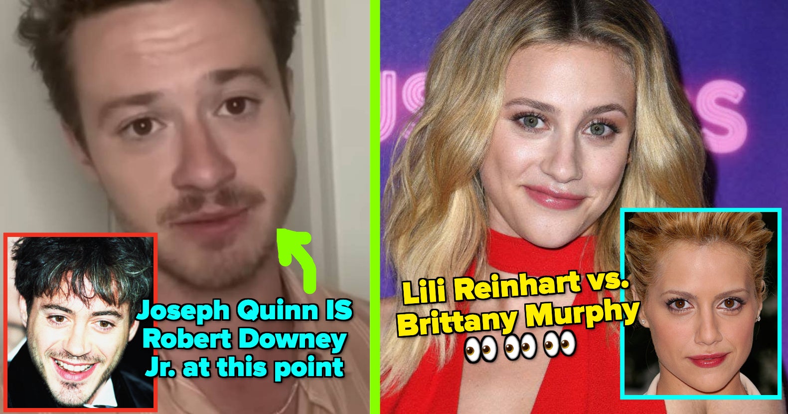 Joseph Quinn Looks JUST LIKE Robert Downey Jr., And 23 Other Celebrities Who Are Literally Identical To Each Other