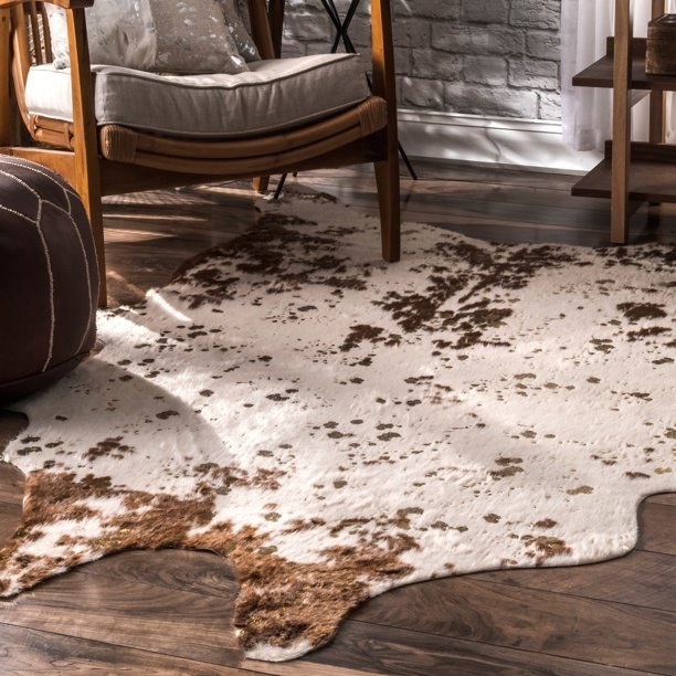 The faux cowhide area rug