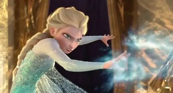 elsa casting a serious spell