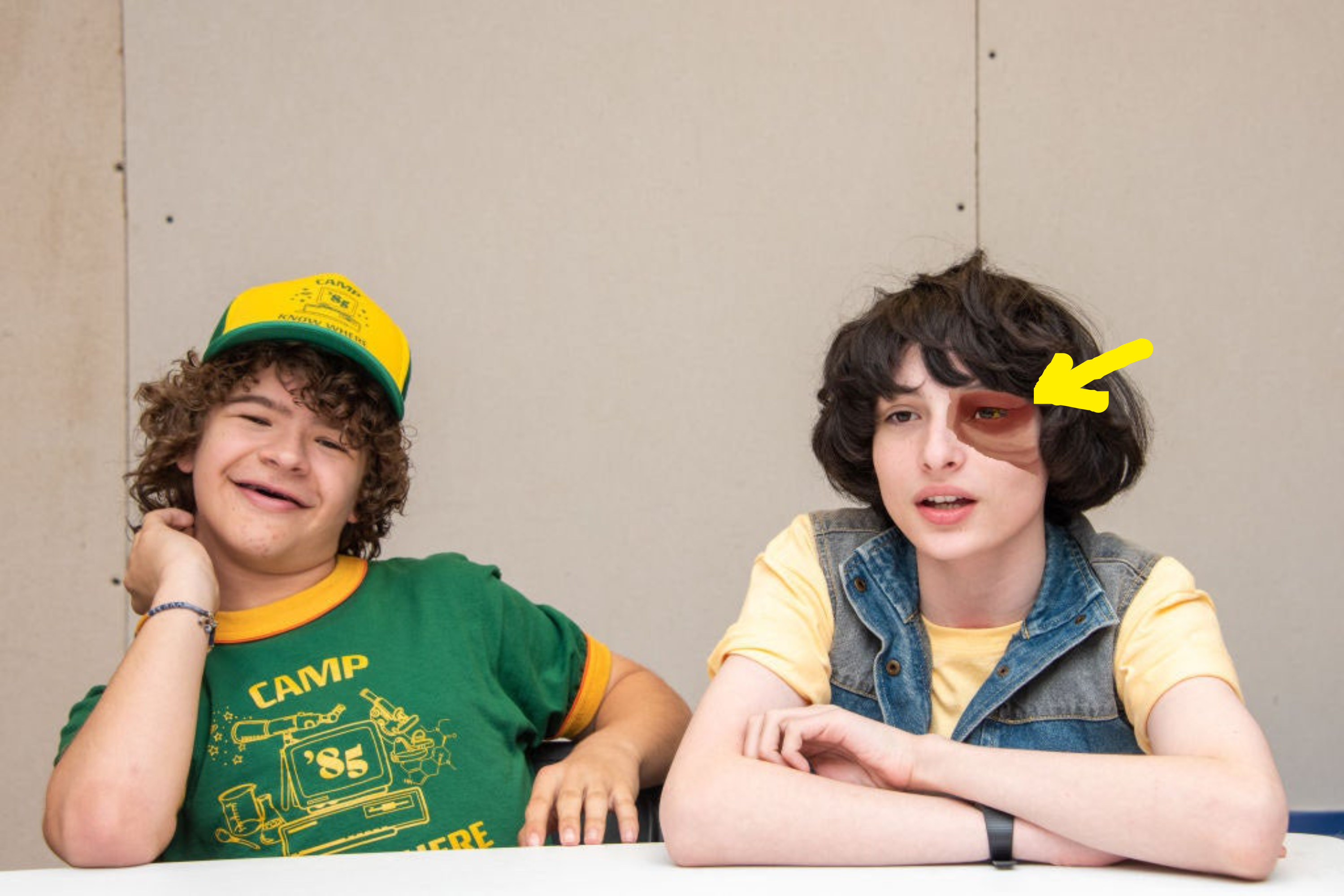 Gaten Matarazzo and Finn Wolfhard on a break during &quot;Stranger Things&quot; filming
