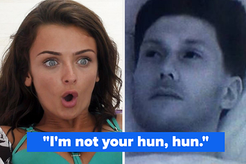 A picture of Kady looking shocked (L) with Jack in the dark awake on the right with the caption, "I'm not your hun, hun."