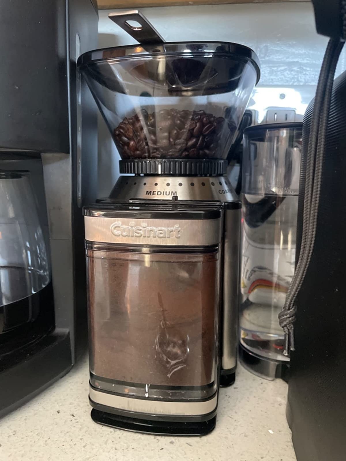 Reviewer image of grinder filled with coffee