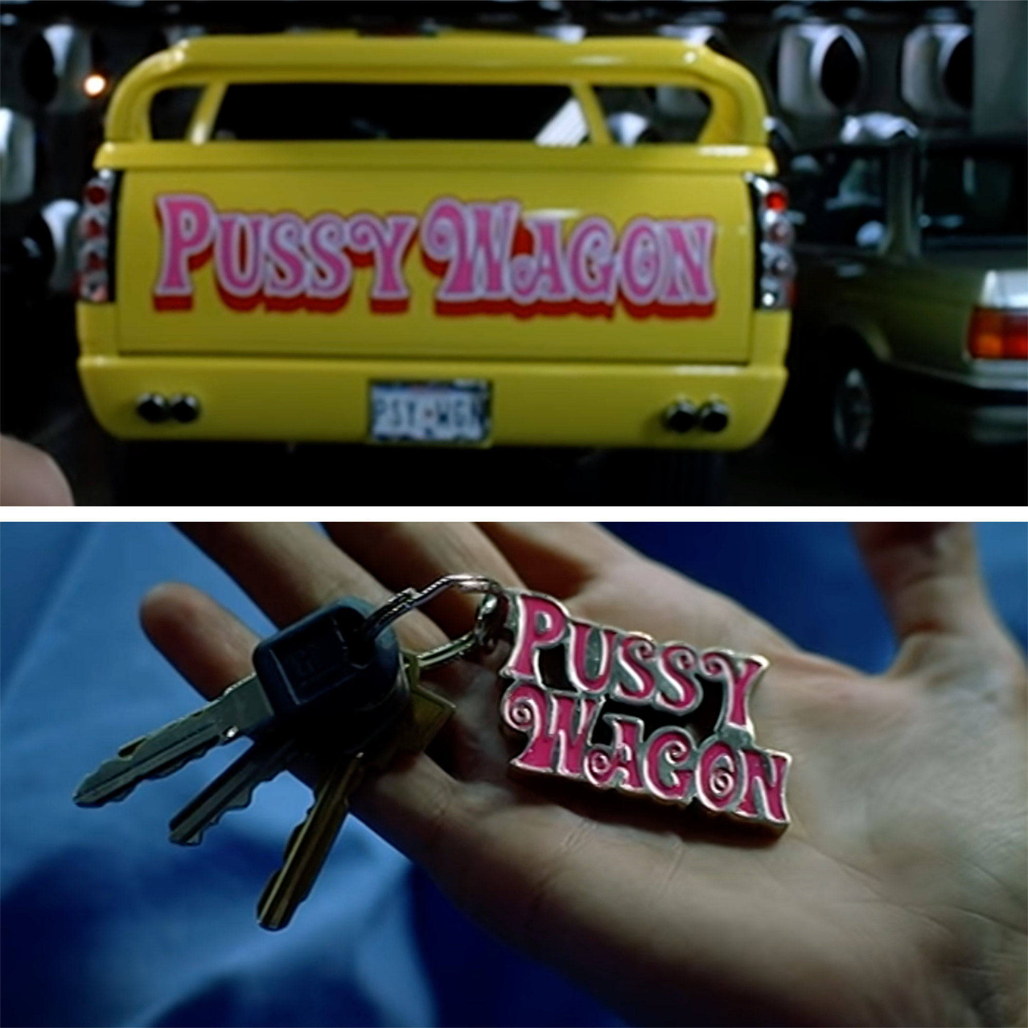 The Pussy Wagon car and key chain in Kill Bill films