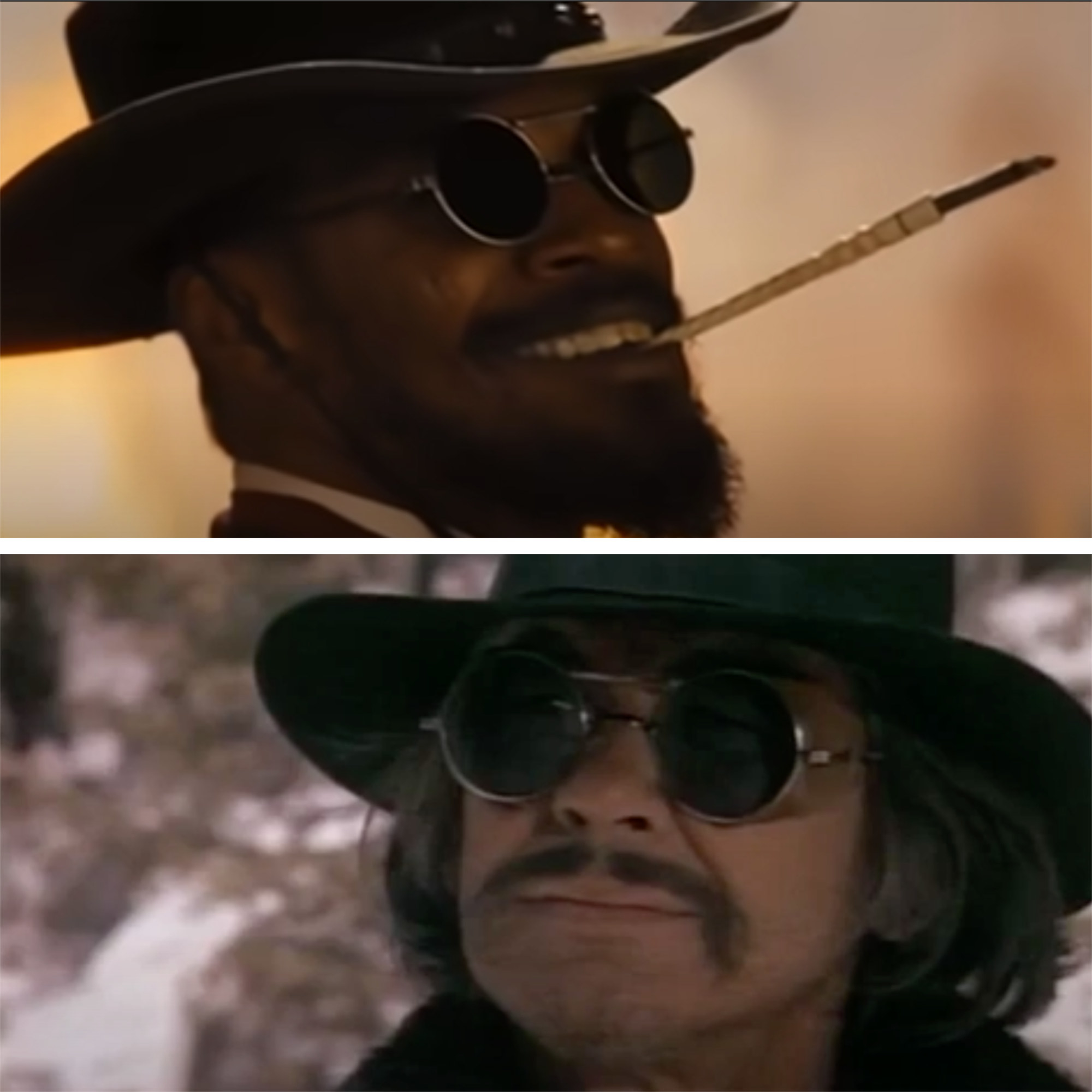 Similar sunglasses in Django Unchained and The White Buffalo films