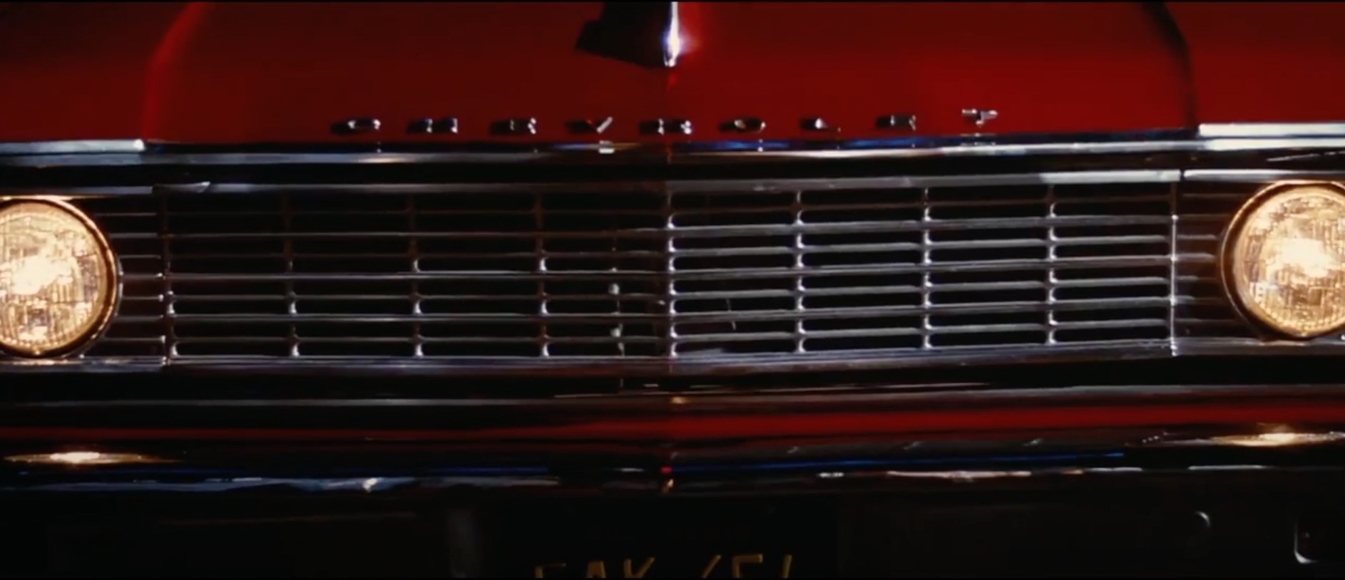 red chevy car and grill in Pulp Fiction
