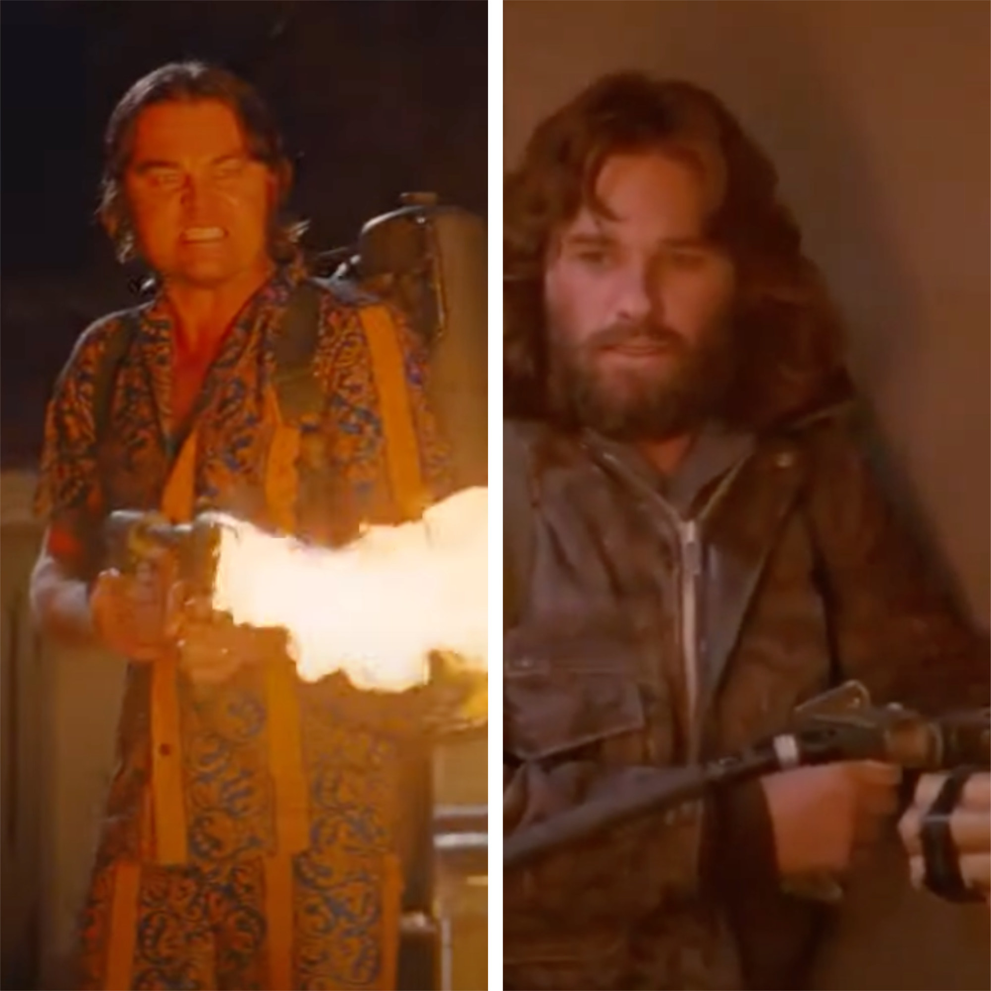 Flamethrower scene in Once Upon a Time in Hollywood vs flamethrower scene in The Thing films