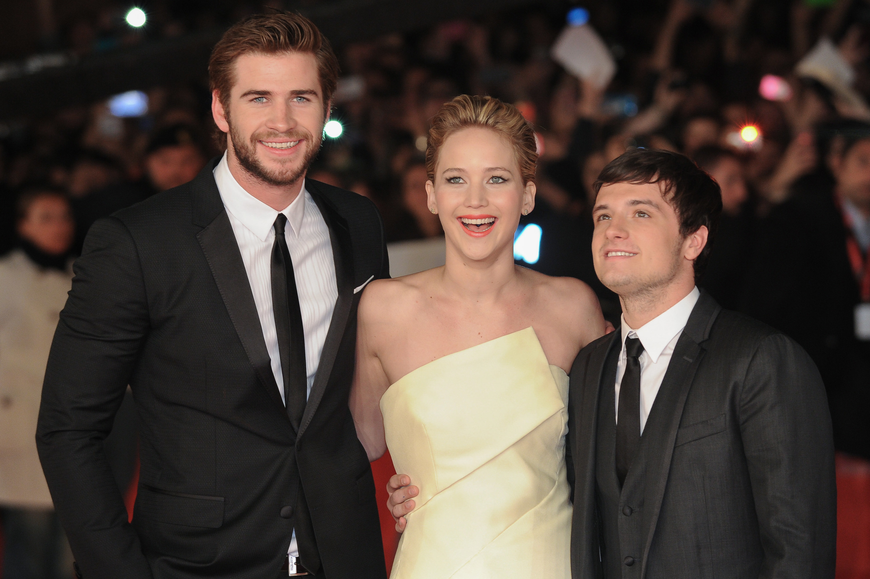 Liam Hemsworth, <b>Jennifer</b> <b>Lawrence</b> and Josh Hutcherson at the Red Carpet. 