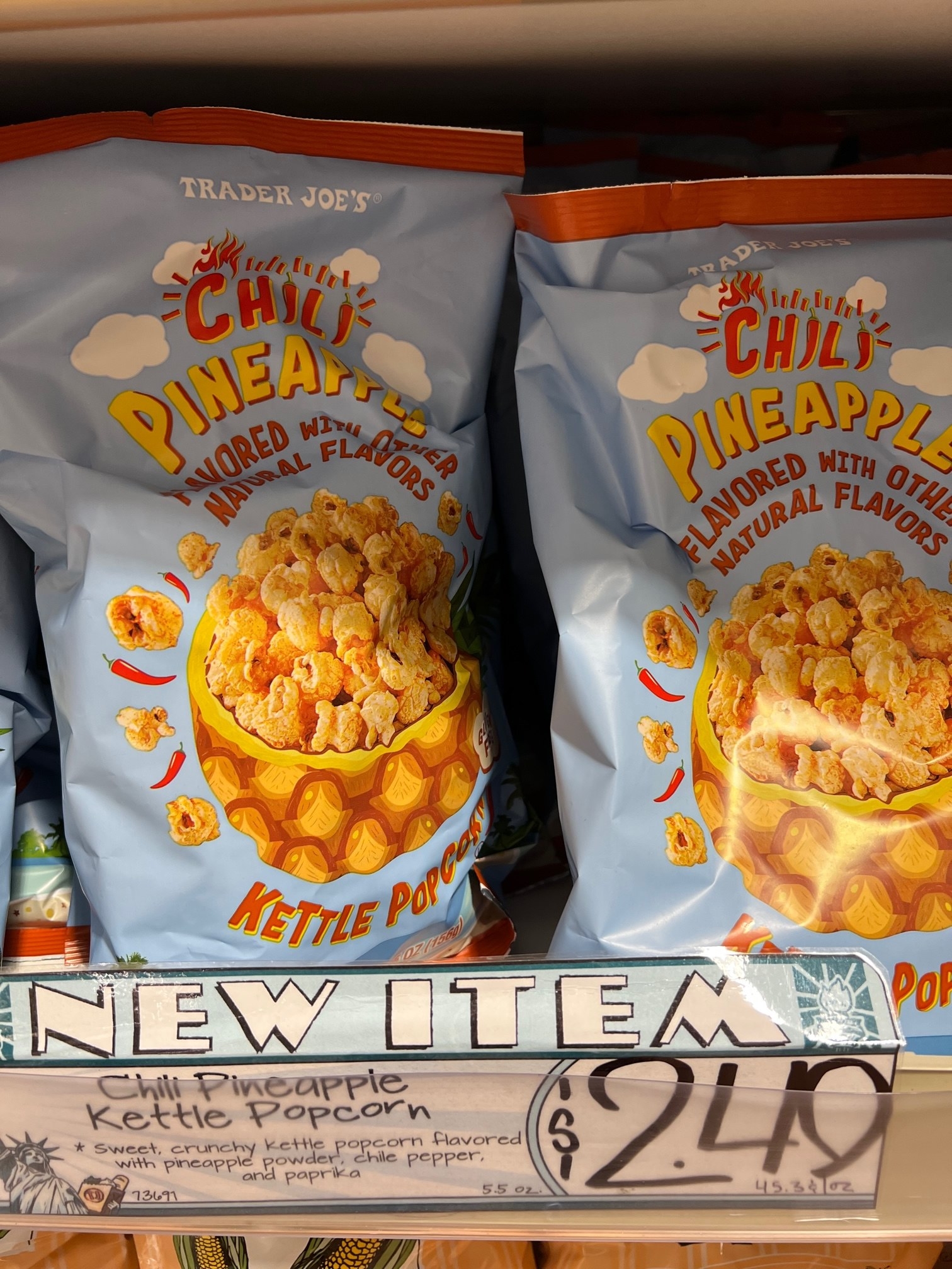 Bags of Chili Pineapple Kettle Popcorn