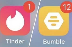 The phone apps of Tinder and Bumble
