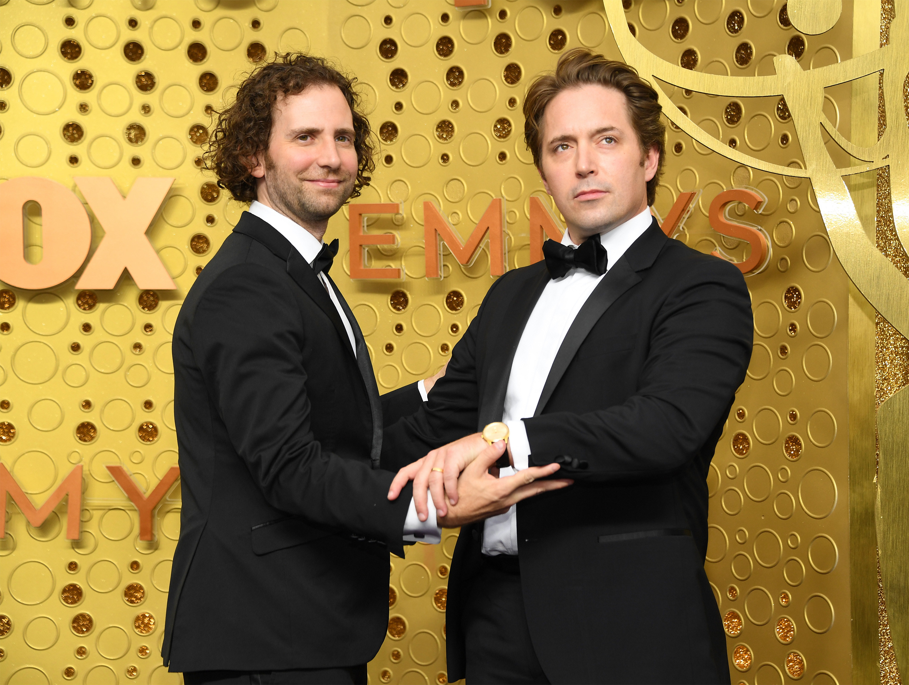 Kyle Mooney and Beck Bennett are seen at the Emmy Awards on September 22, 2019