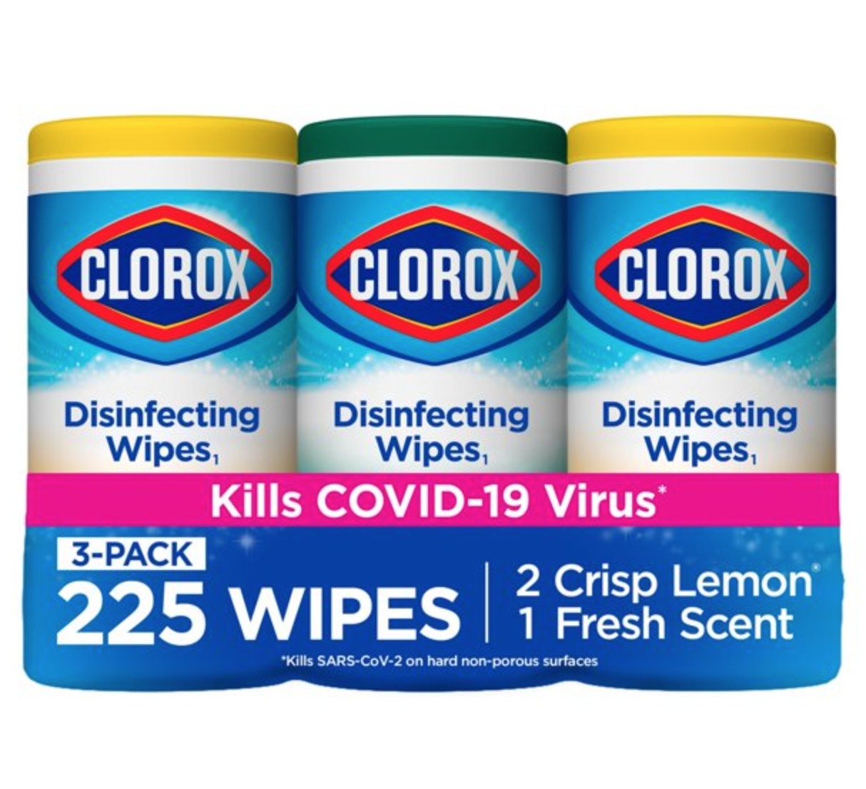 the three pack of disinfecting wipes