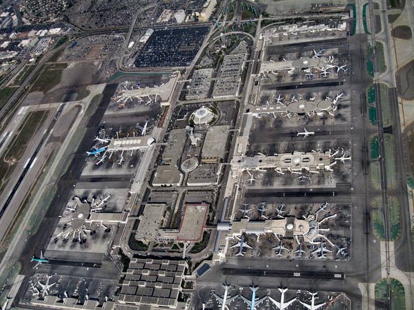 aerial view of LAX