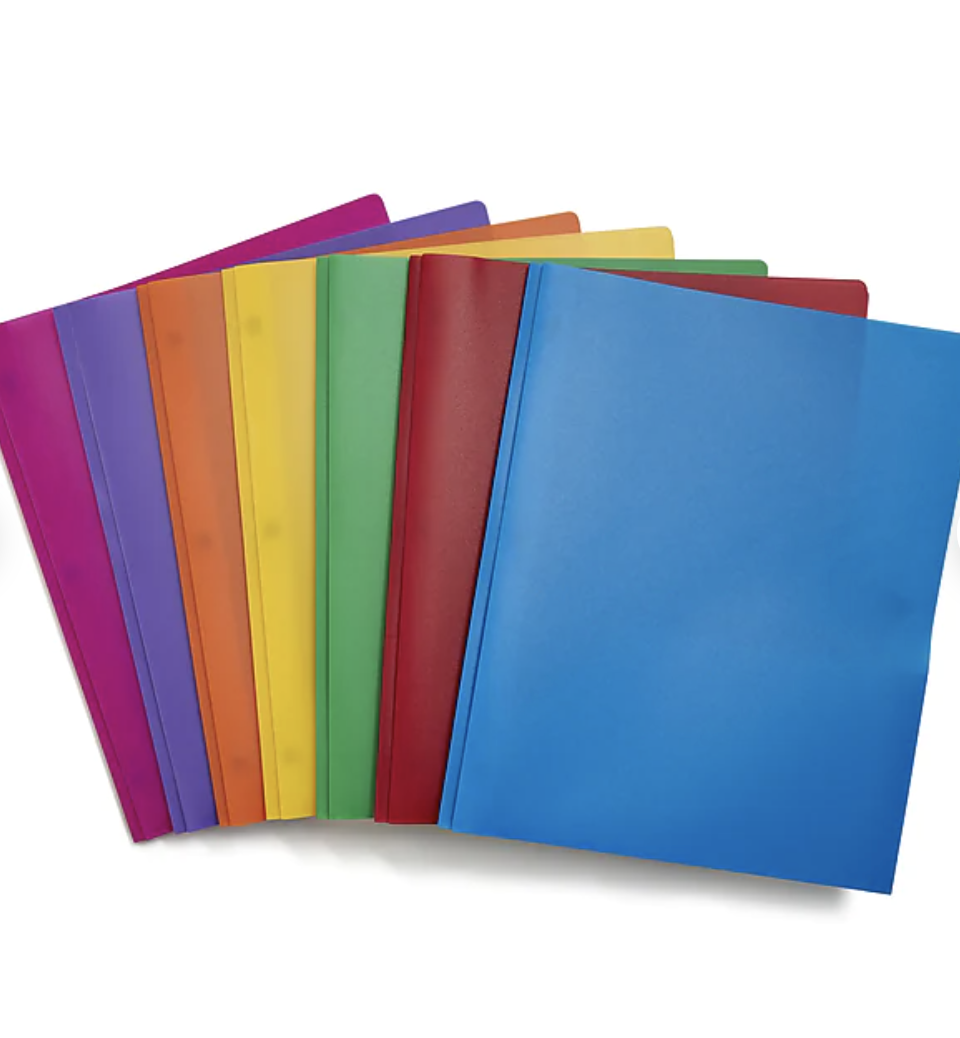 An assortment of the folders in different colors