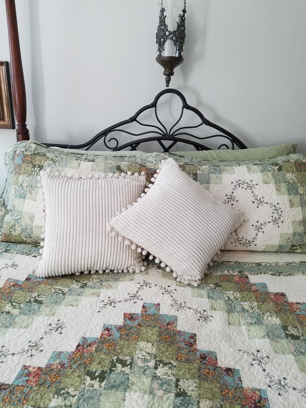 the pillows on a reviewer&#x27;s bed