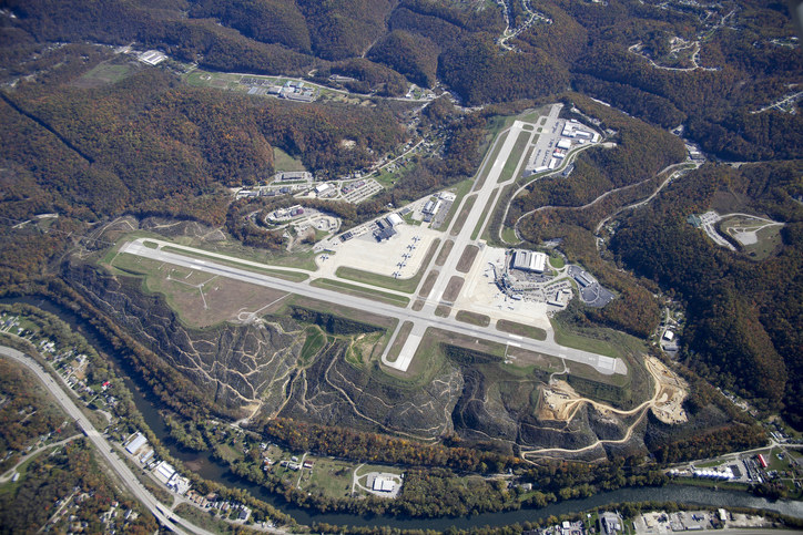aerial view of Yeager Airport