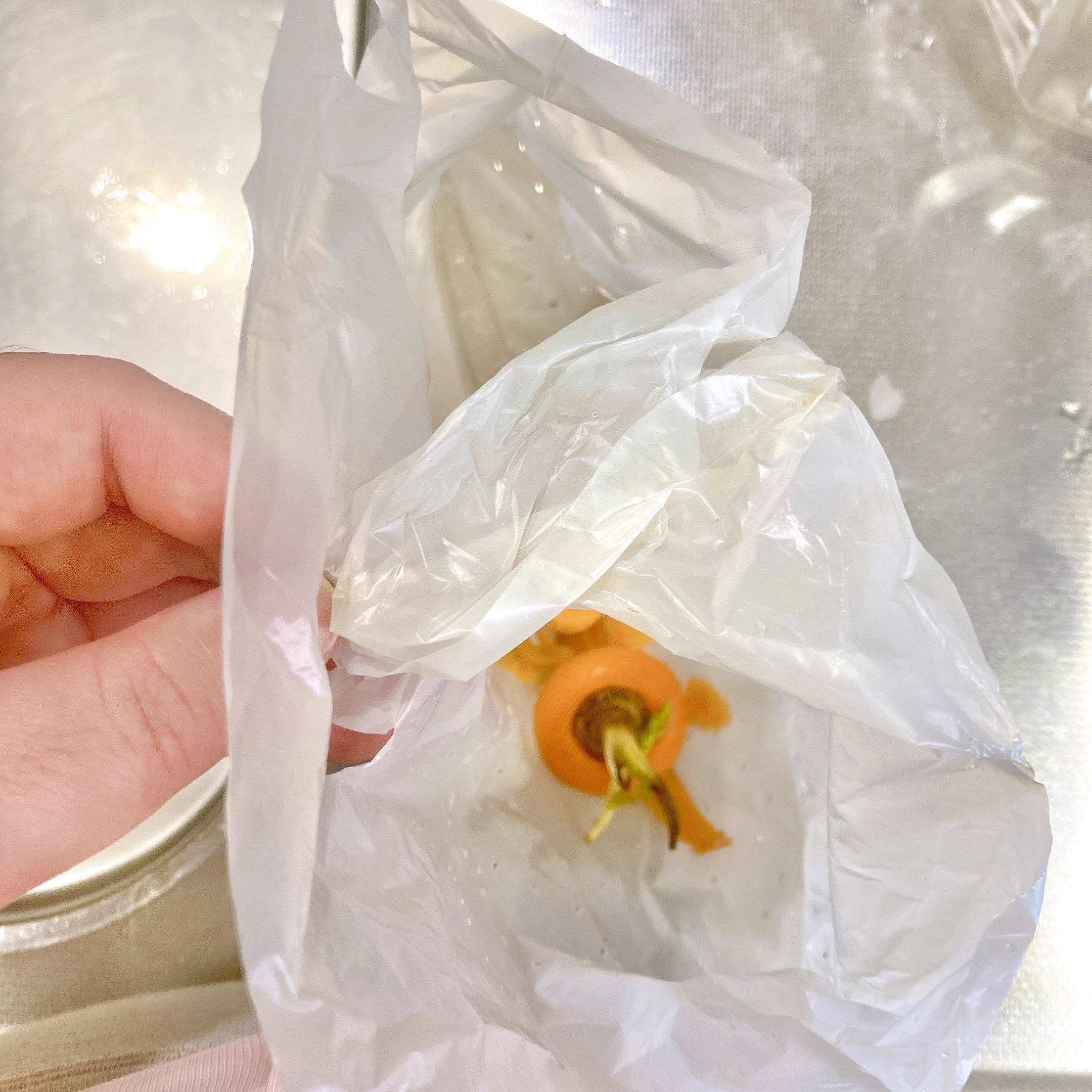 3COINS(スリーコインズ)で見つけた優秀グッズ「シンクにペタッと穴あきゴミ袋」