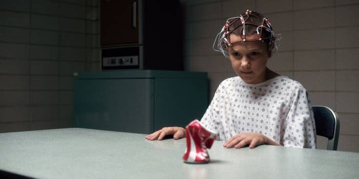 Eleven crushing a can