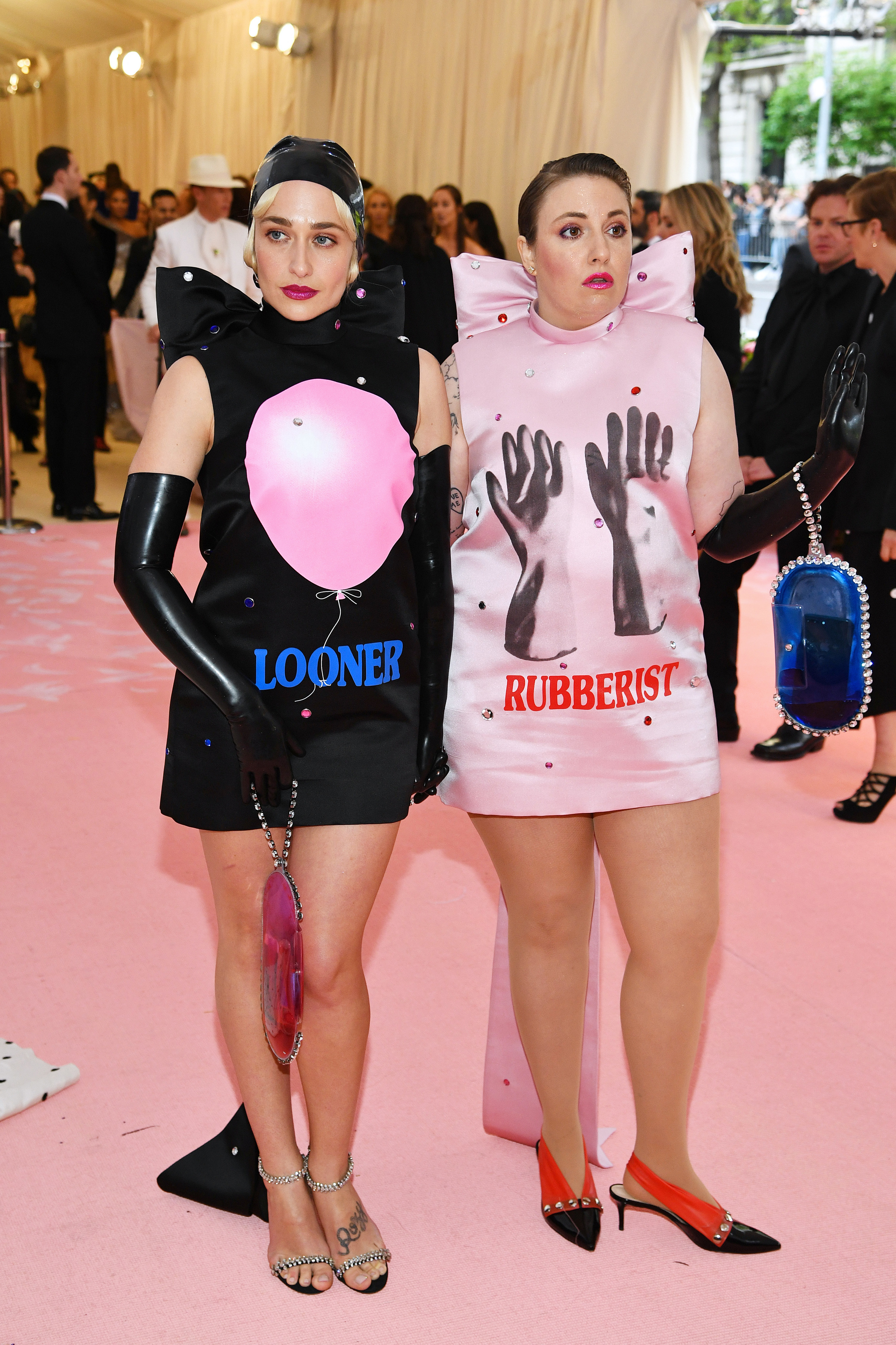 Jemima Kirke and Lena Dunham arrive at The Met Gala on May 06, 2019