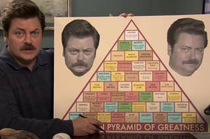 ron holding up his pyramid of greatness