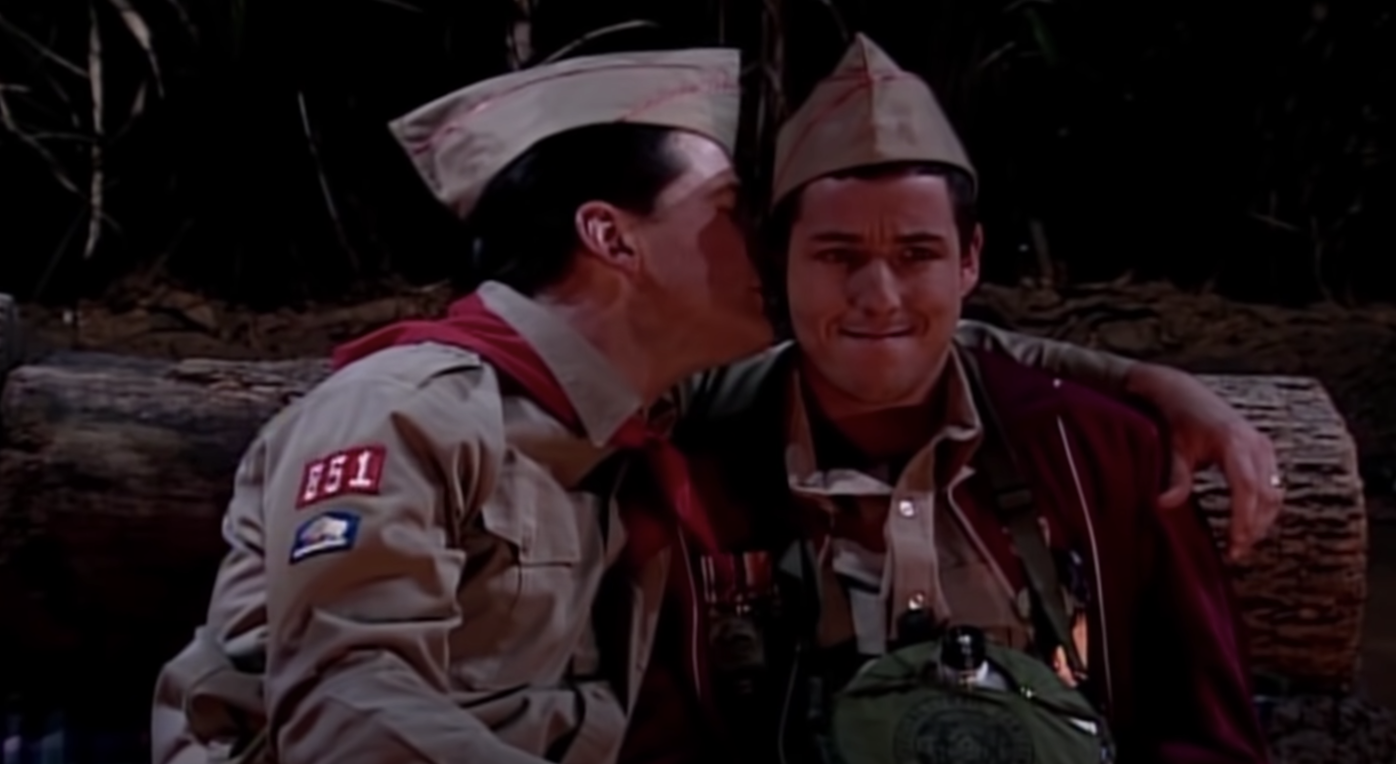 Canteen Boy being smelled by his Scout Master
