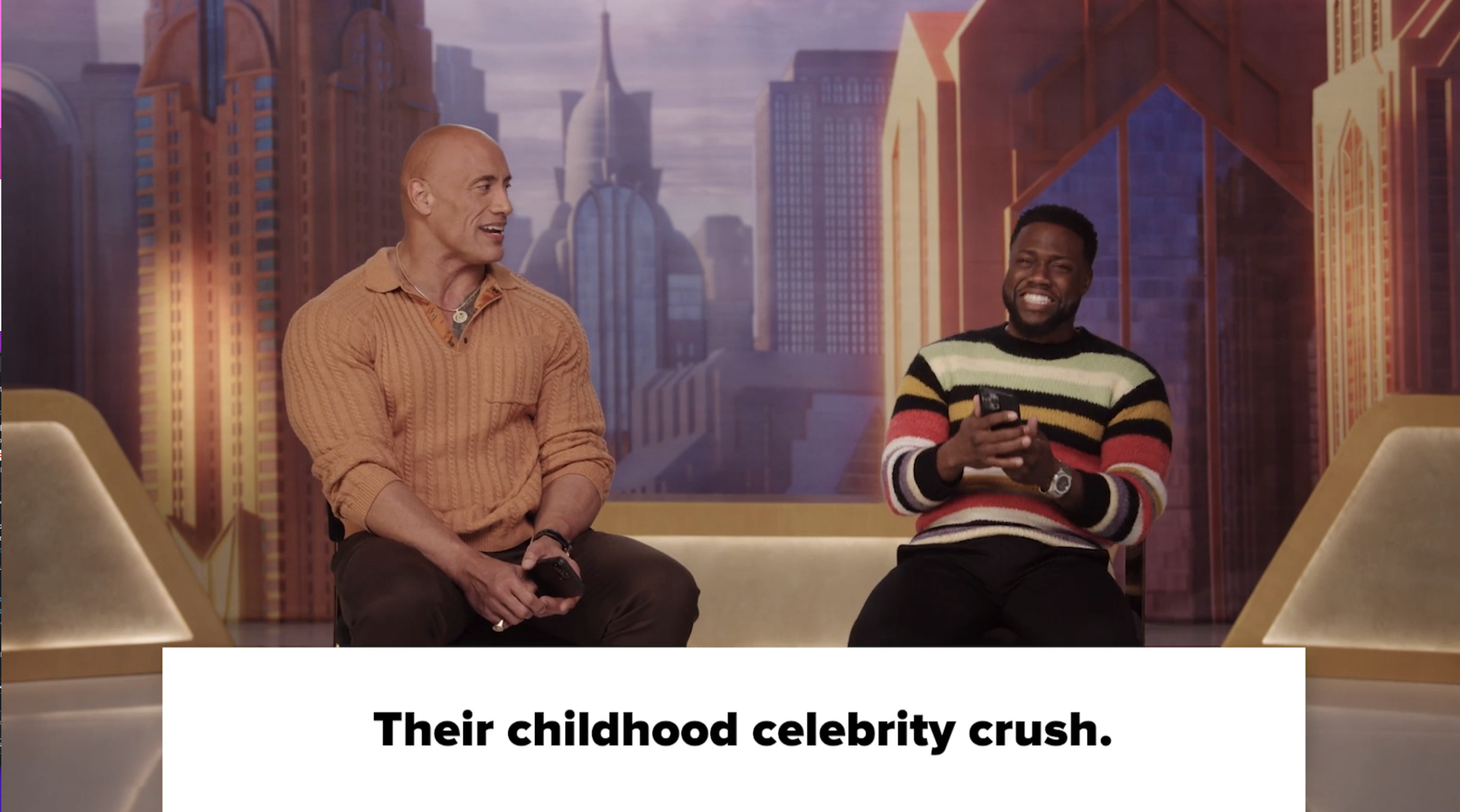 Kevin smiling while a caption reads &quot;Their childhood celebrity crush&quot;