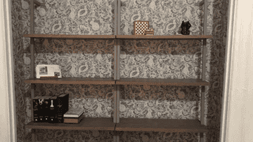 gif of the shelves being decorated