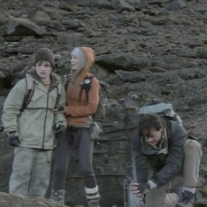 Brendon Fraser, Anita Briem, and Josh Hutcherson stand on Snæfellsjökull mountain