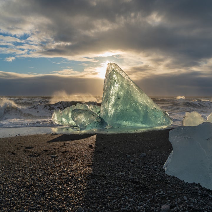 The diamond beach, named for the small icebergs that wash ashore