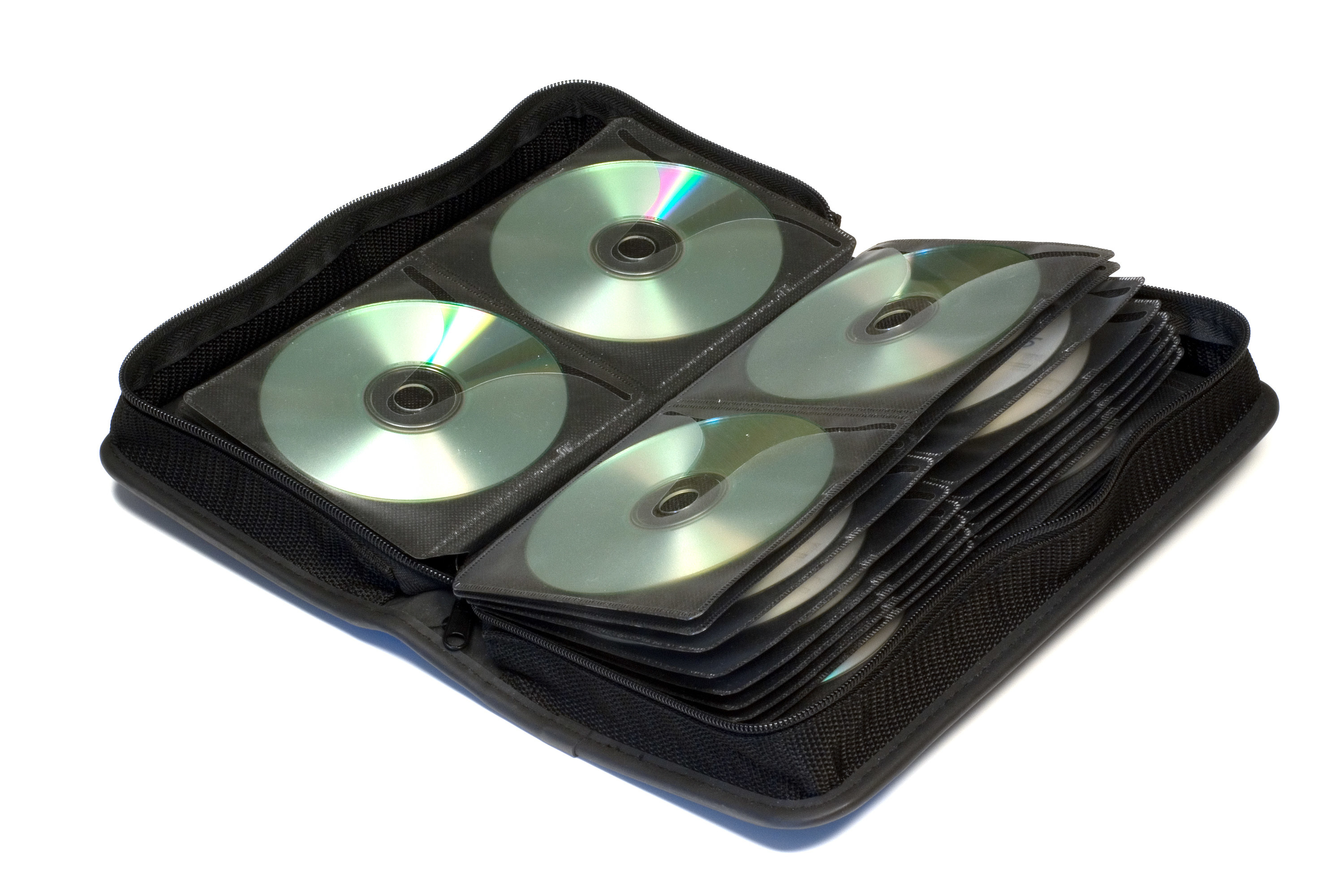 A binder full of blank CDs