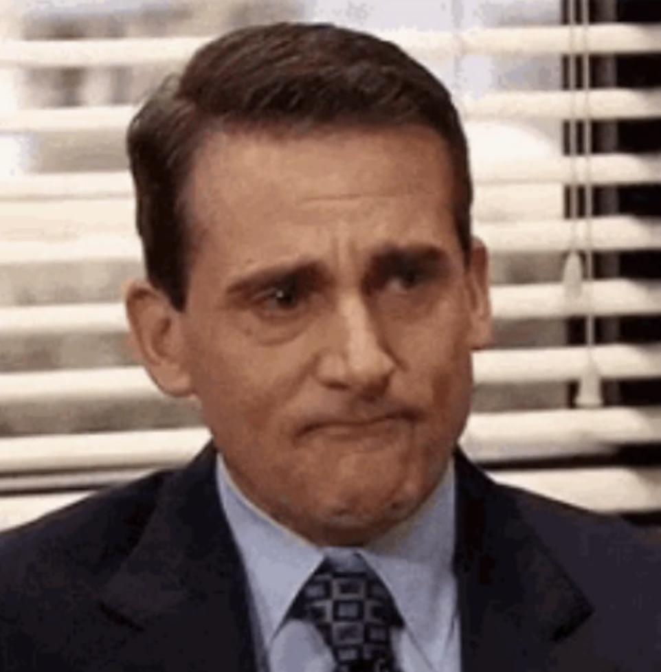 Michael Scott looking like he&#x27;s about to cry