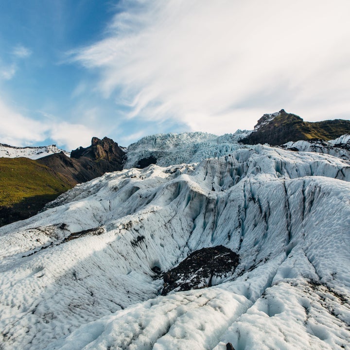 The icy Virkisjokull glacier