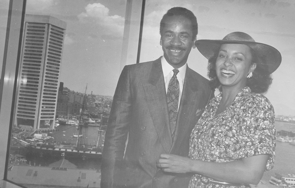 African-American actor, comedian and film director Tim Reid and Daphne Reid, 1987.