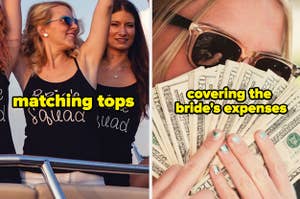 trends: matching tops and covering the bride's expenses