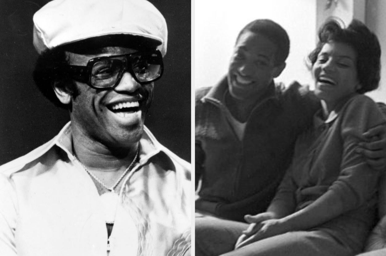 A picture of singer songwriter and musician Bobby Womack, 1980 (L) and on the right Sam Cooke and his wife Barbara Cooke