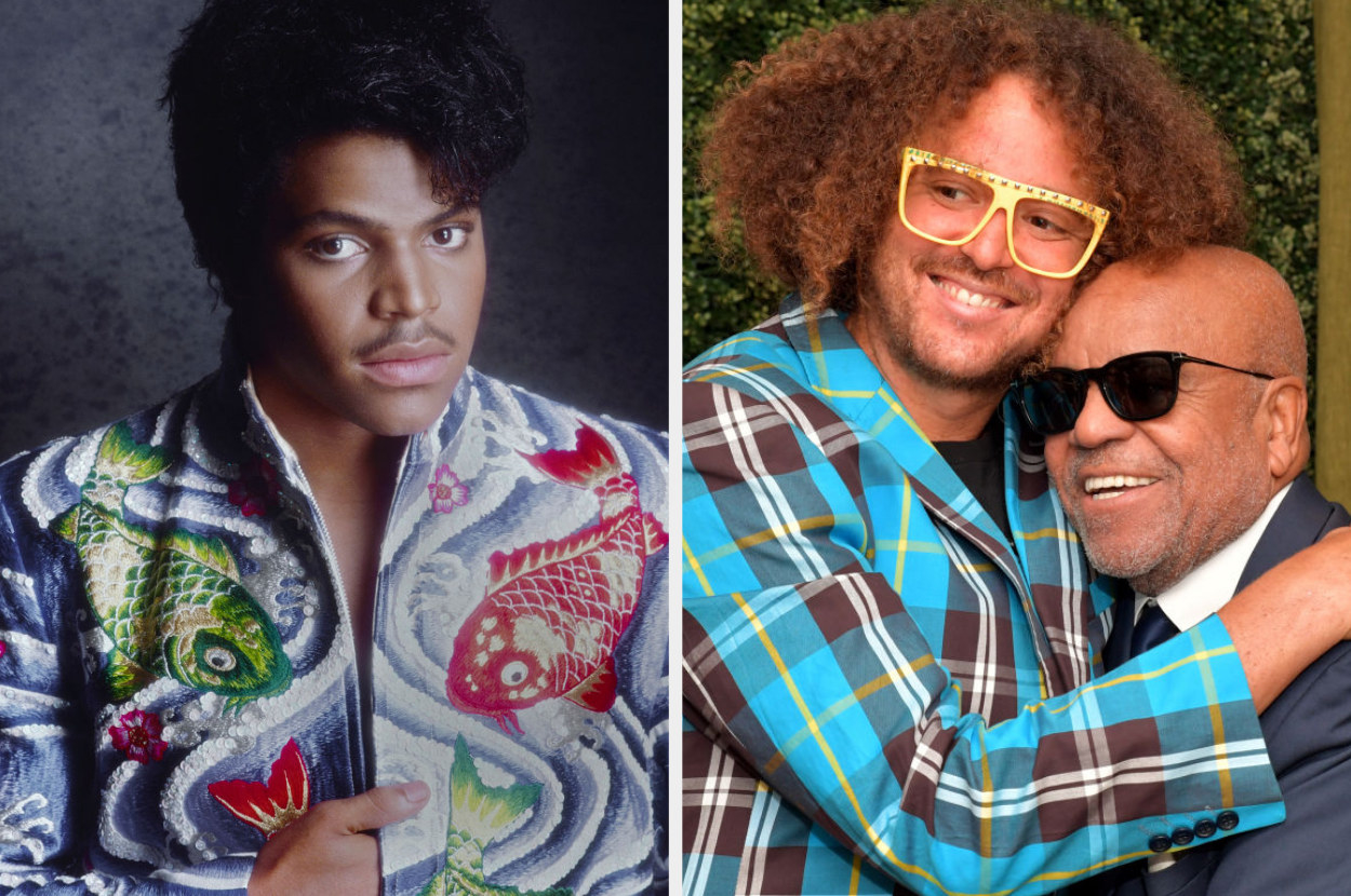 A picture of Kennedy William Gordy, better known by his stage name Rockwell, poses for a portrait (L) and on the right Redfoo of LMFAO and Berry Gordy attend the World Premiere and After Party of Showtime&#x27;s &quot;HITSVILLE: The MAKING OF MOTOWN&quot;