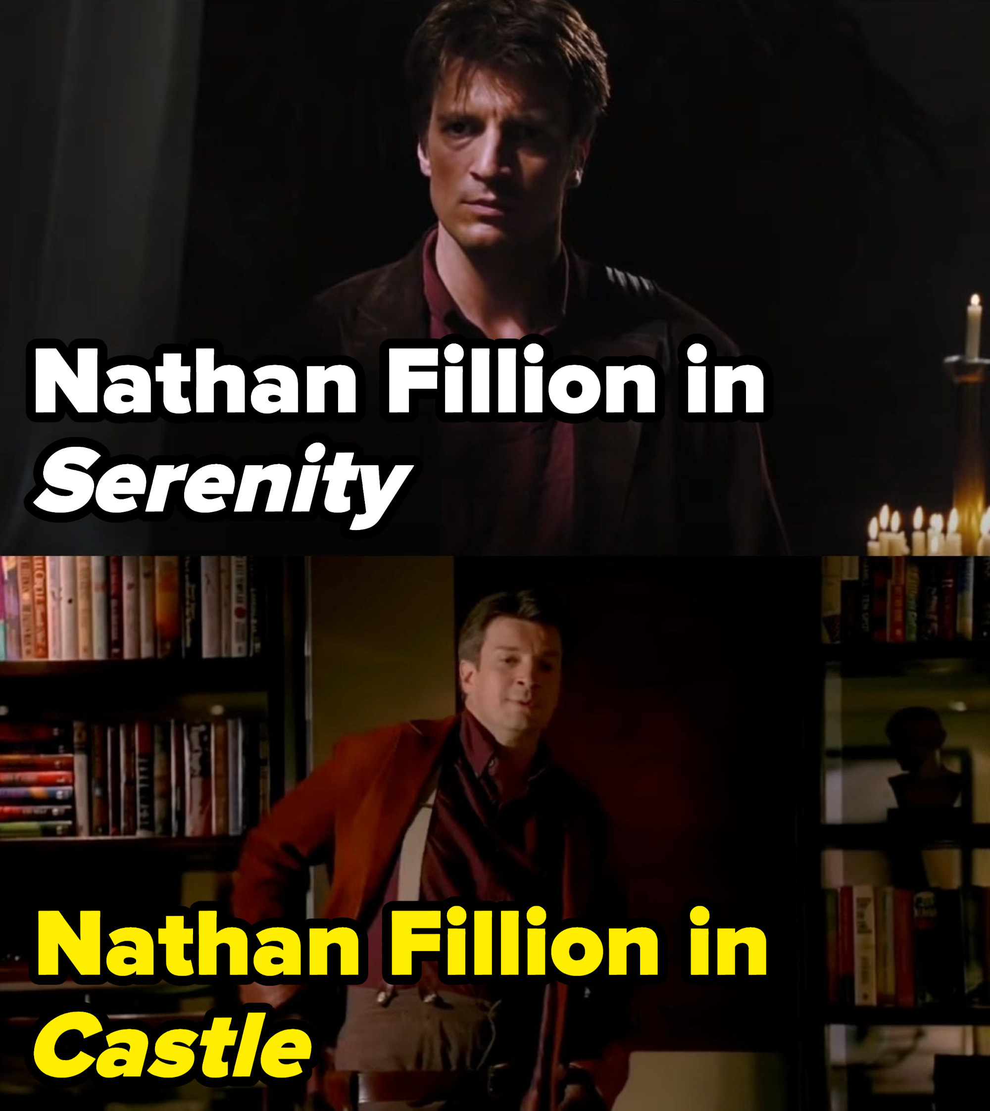 nathan fillion in serenity and castle