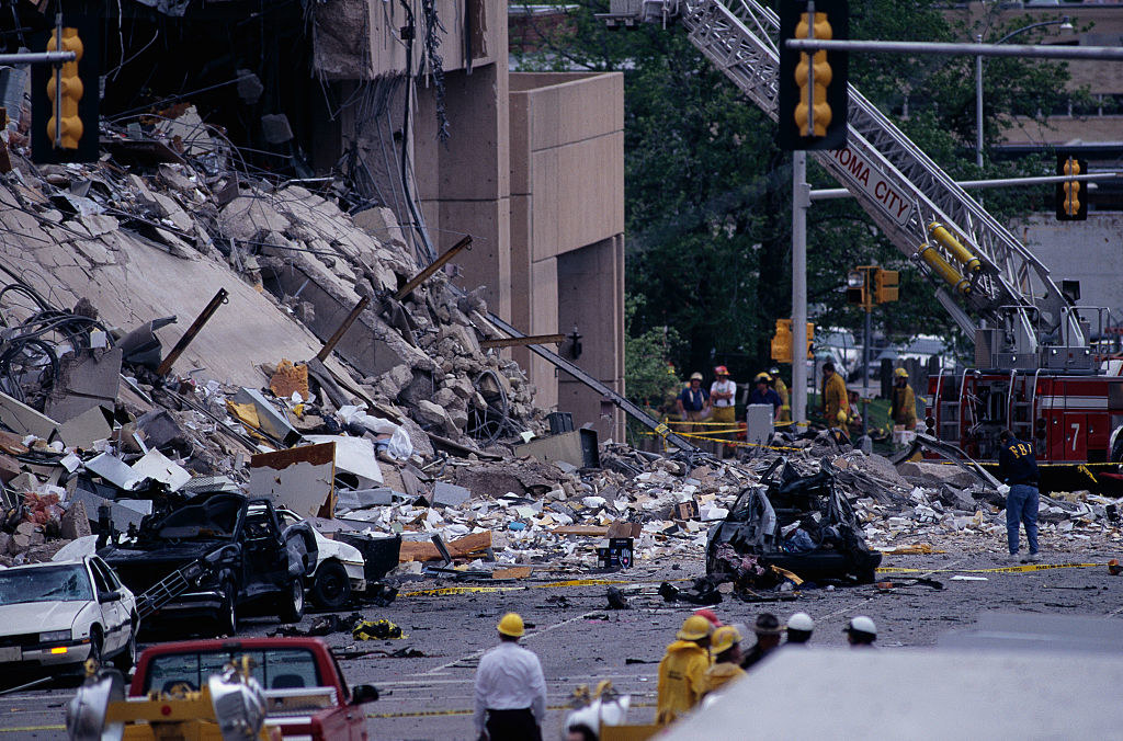 Rubble of the Oklahoma City bombing