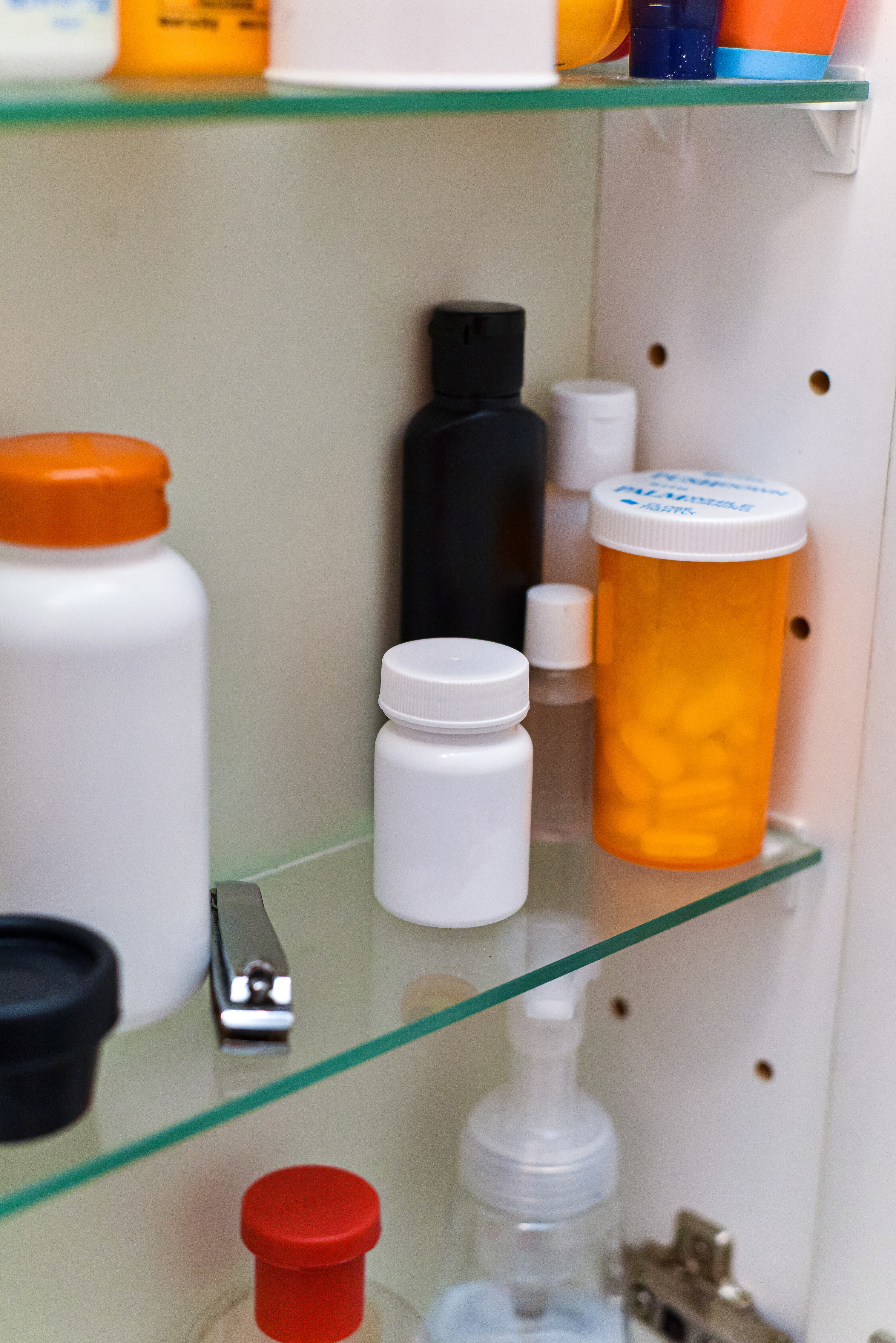 the inside of a medicine cabinet