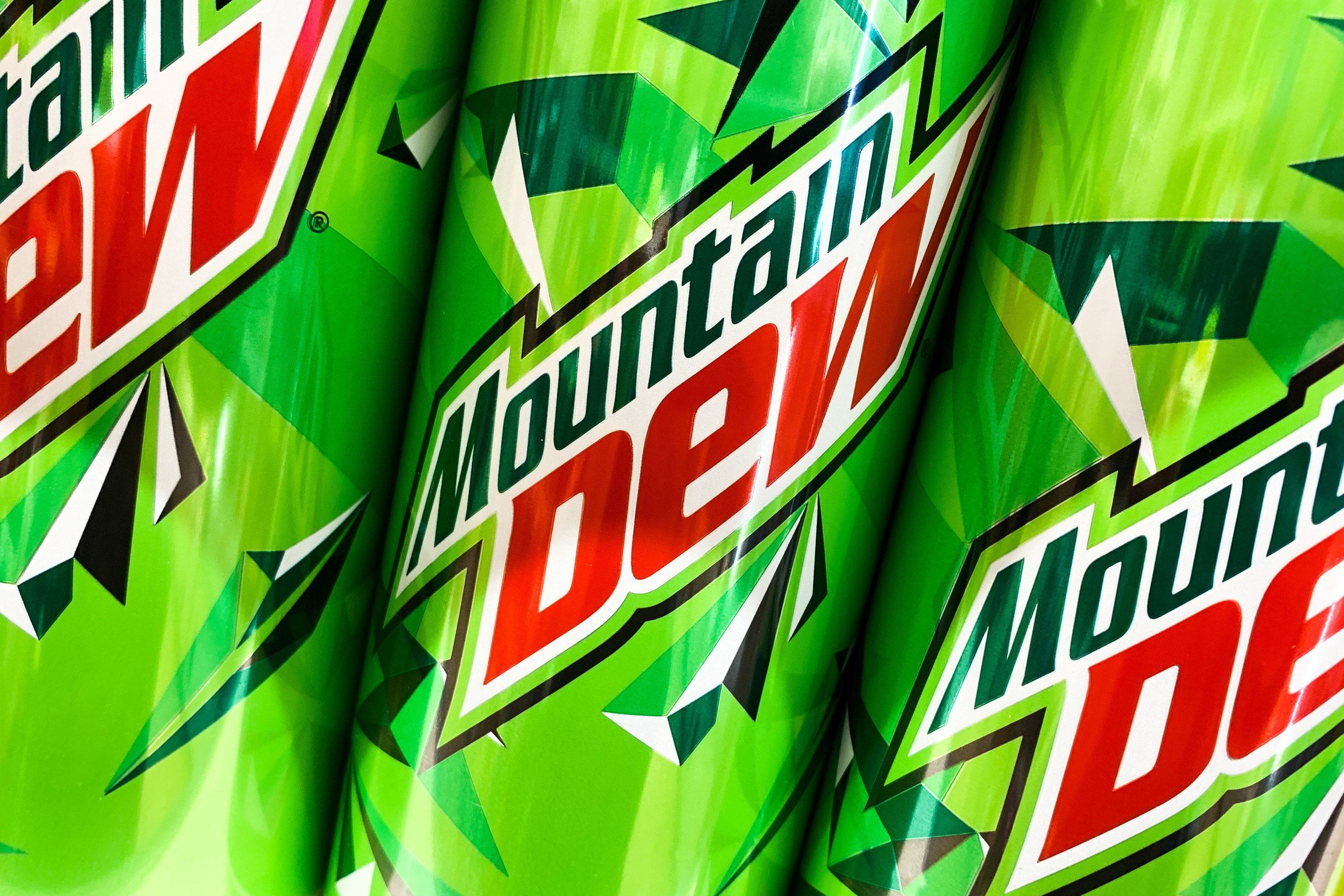 Cans of Mountain Dew