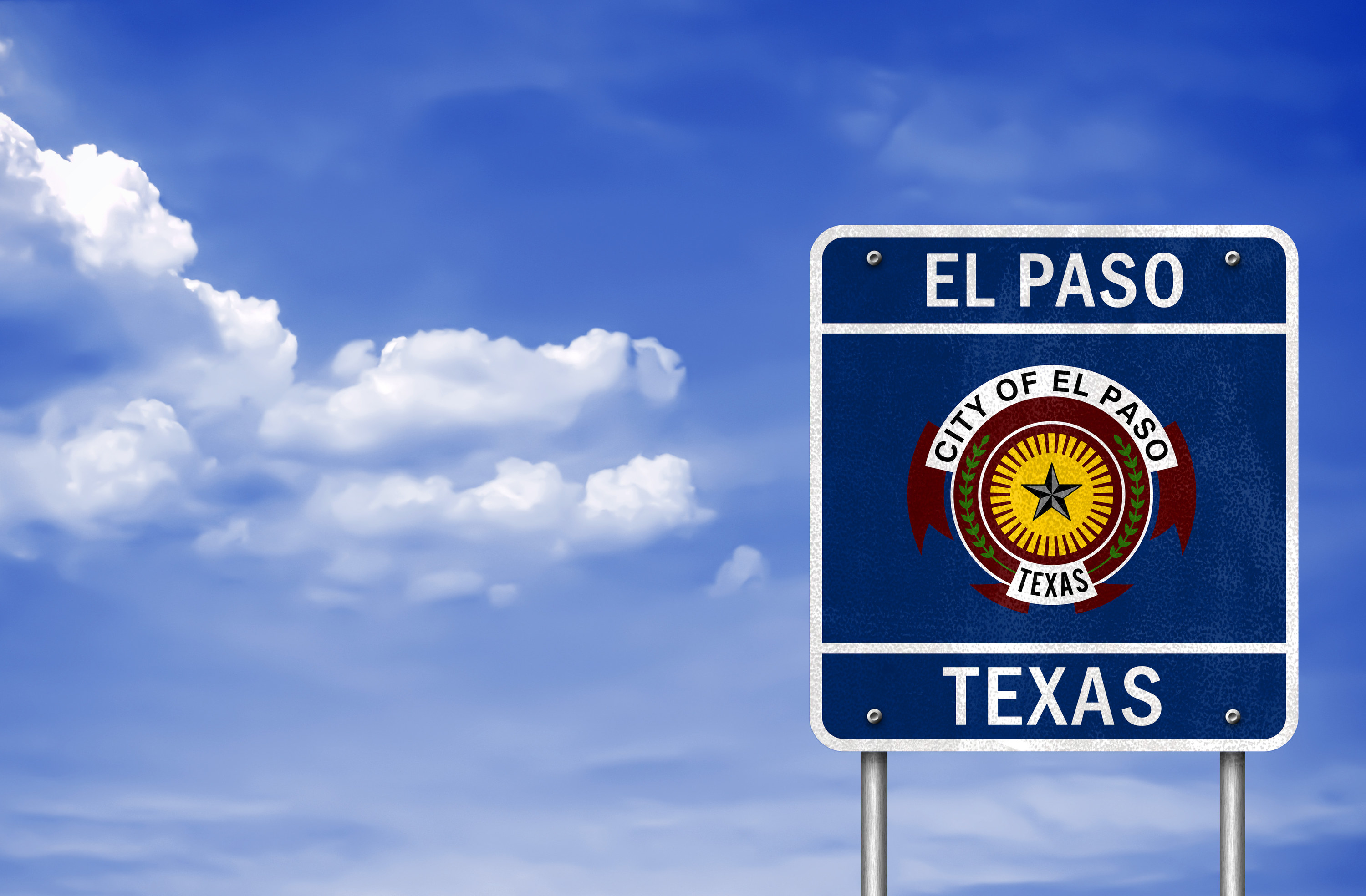 Highway sign for El Paso