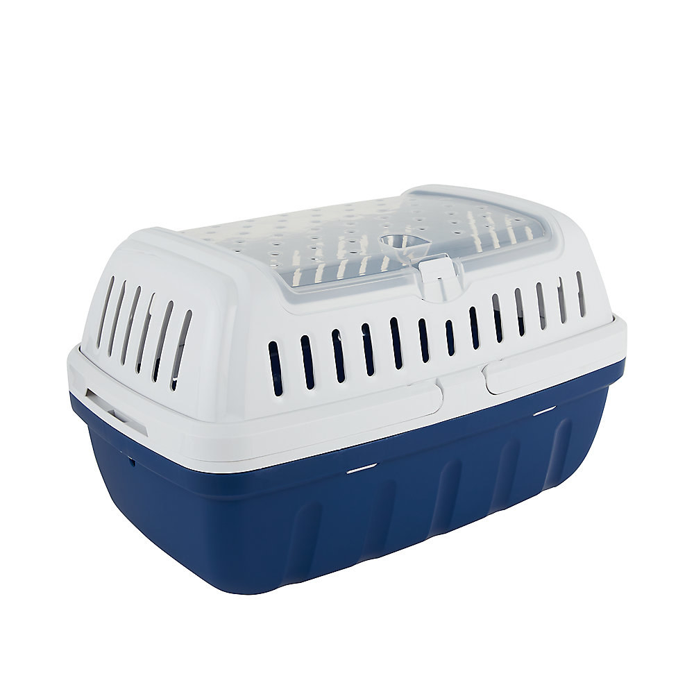 the blue and grey small pet carrier