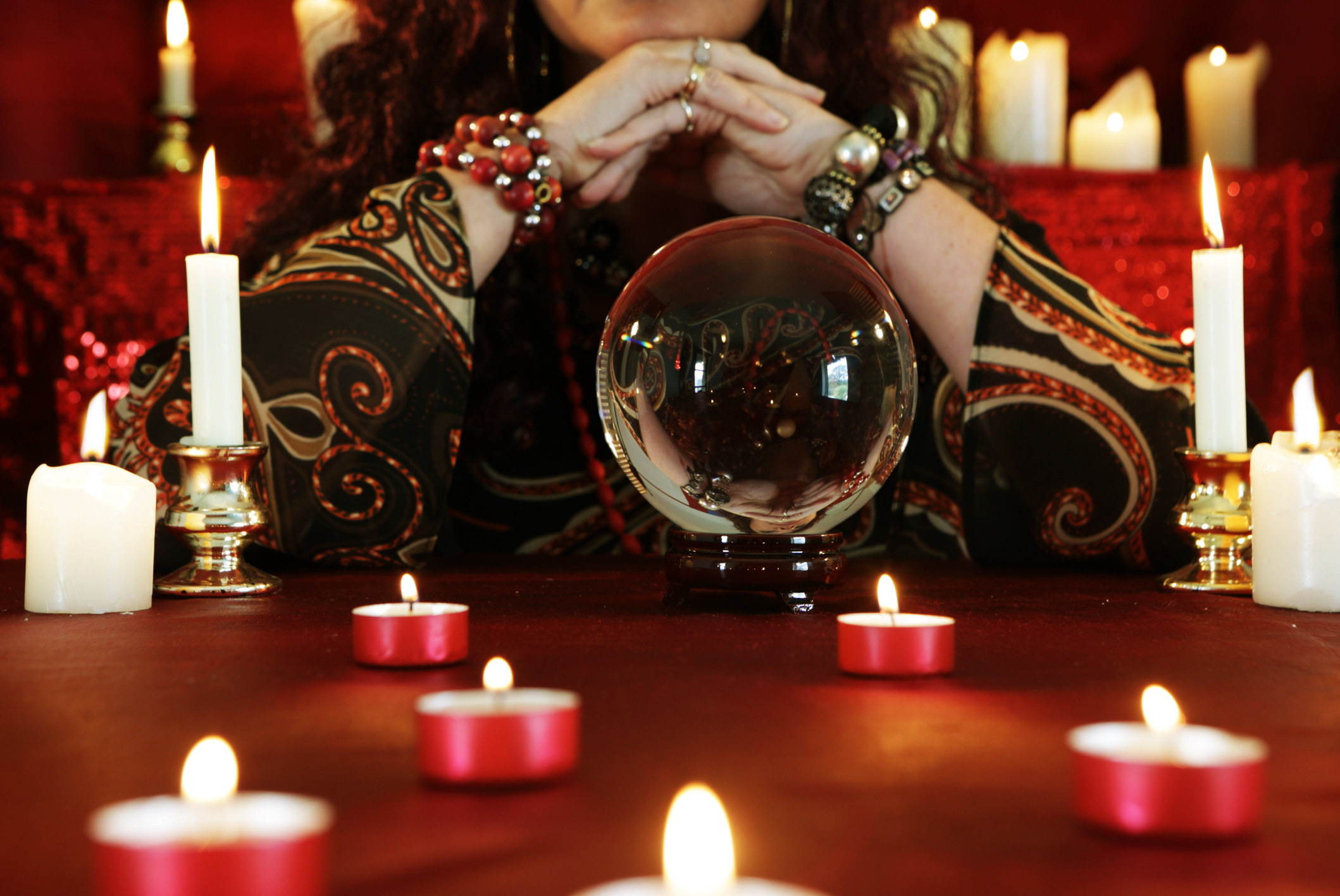 A fortune teller with a crystal ball